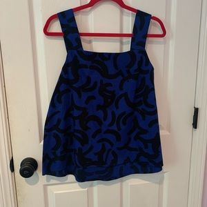 Blue and black tank top